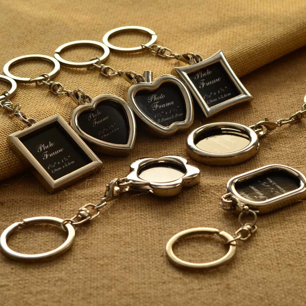 Zinc alloy metal mini photo frame key ring, personalized keychain