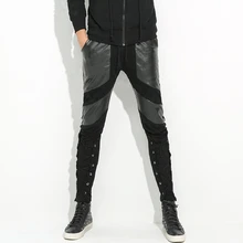 Новая мужская одежда стилист волос GD модная индивидуальная манжета повязки PU Плюс Размер повседневные брюки костюмы 27-46