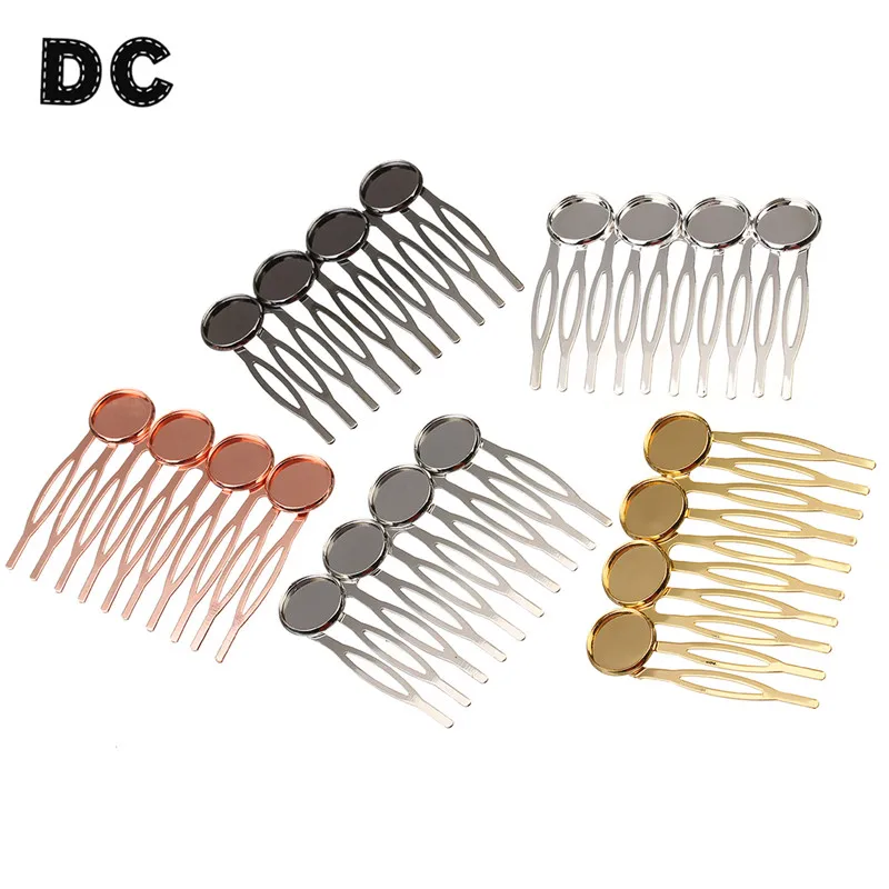 

5pcs/lot 4 Base Hairpin Settings 12mm Cabochons Bases Hair Clips Hairpin Trays for Cabochon Cameo DIY Headwear Findings