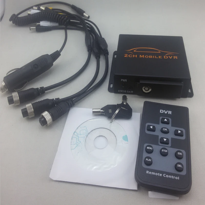 Мини CCTV 2CH DVR в реальном времени SD 128GB карта записи мобильный автобус грузовик автомобиль dvr рекордер система 2ch аудио с замком
