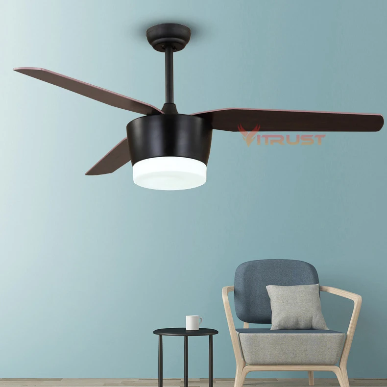 Us 229 66 33 Off Vintage 52 Inch Ceiling Fan Lamp Modern European Style Home Ceiling Fan With Led Light For Living Room Bedroom In Ceiling Fans From