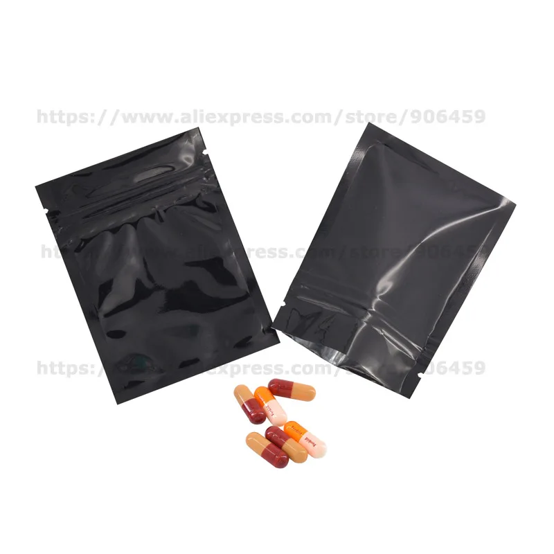 100 шт черные металлизированные пакеты с замком-молнией, сумки для хранения пищевых продуктов, черные пластиковые пакеты на молнии из алюминиевой фольги