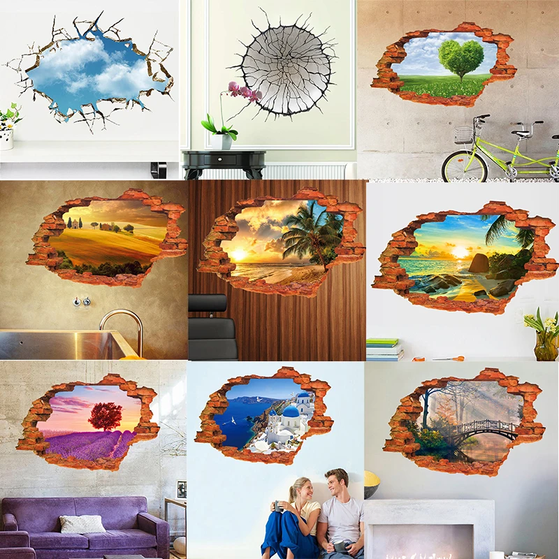3D House Painting wall decals tree blue reviews - online shopping wall decals tree 3D House Painting wall decals tree blue reviews - online shopping wall decals tree