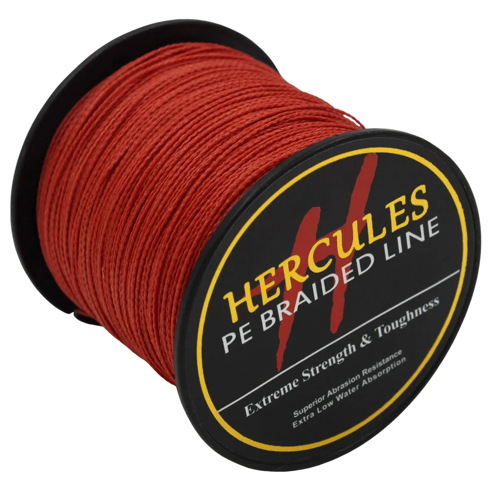 Hercules рыболовная леска 4 нити красная плетеная 100 м 300 500 1000 1500 2000 ПЭ для соленой воды