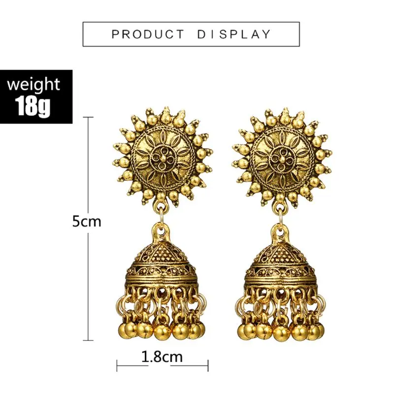 Женские этнические серьги подвески chandbai Kundan Jhumka Jhumki золотого и серебряного цвета