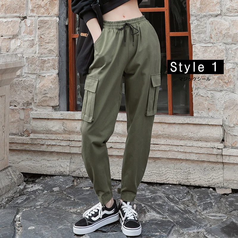pants women trousers women plus size pants Fashion Pockets Patchwork Women's high Waist Loose Cargo Pants Streetwear trousers pants women trousers women plus size pants Fashion Pockets Patchwork Women's high Waist Loose Cargo Pants Streetwear trousers