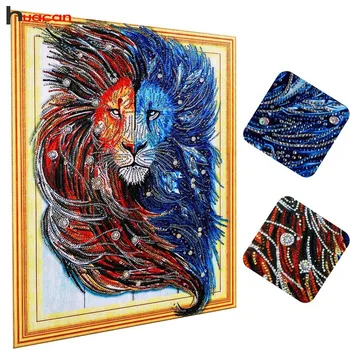 

Huacan Special Shaped Diamond Painting Lion 5D DIY Diamond Embroidery Animal Picture Of Rhinestones Home Decor 40x50cm