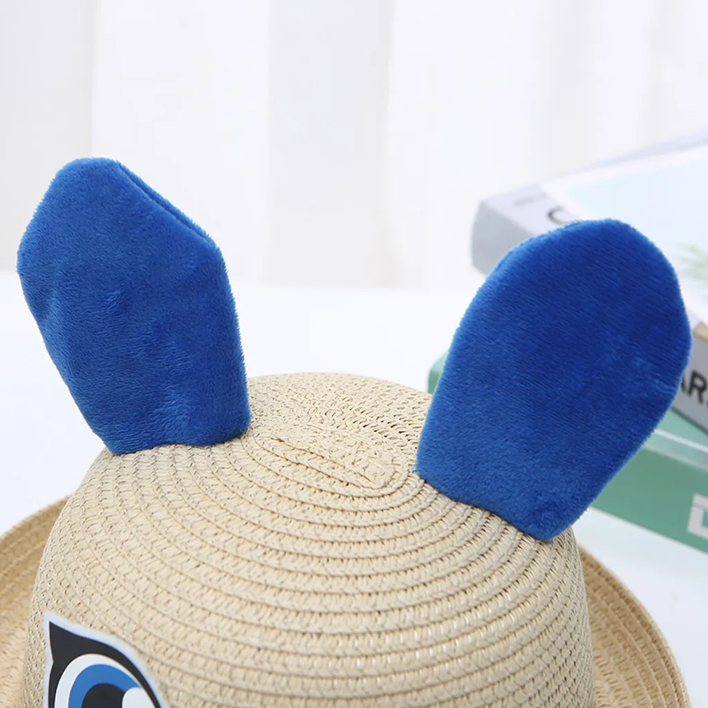 Соломенная шляпа для детей с кроликом из мультфильма летняя шляпа Топ baby sun Панама для мальчиков и девочек шляпа ребенок пляжный Z314
