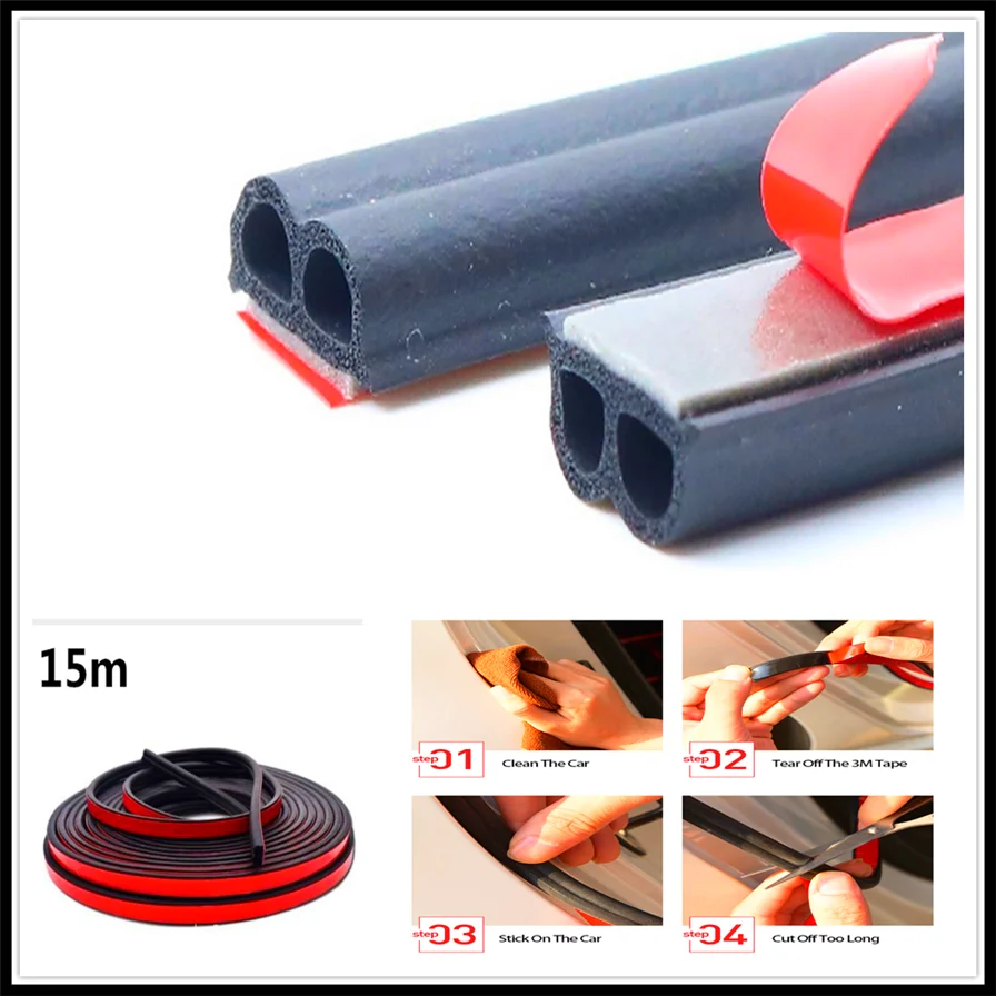 

CAR 10m Door Seal Strip B Type Rubber Sound Noise sealing for Toyota Yaris Tundra Tacoma RAV4 Corolla Aygo Avalon Auris