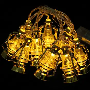 

Smuxi 10pcs LED Ramadan Eid Light Decoration Kerosene Lamp Shape Gold Plastic Material Warm White Waterproof IP20 5x7.8cm