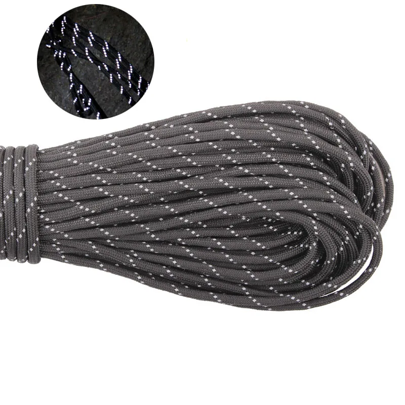 GEGEDA عاكس Paracord 550lb 7 ستراند بقاء 7 ستراند 100FT تسلق التخييم بقاء 550 paracord