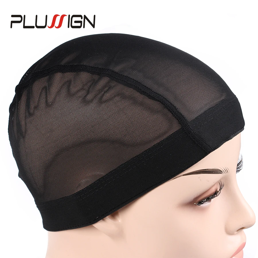 Plussign 52Cm 54Cm 56Cm Black Small Mesh Wig Caps Mesh Dome Cap For