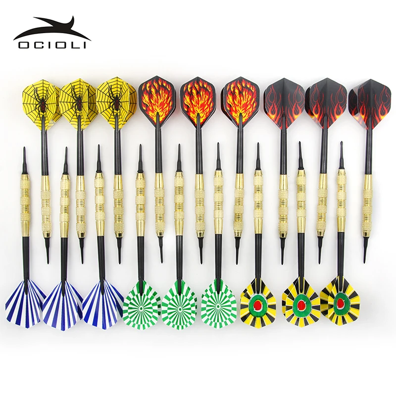 

18X Darts Copper Dart 18g Soft Tip Dart with 36 Extra Tips for Electronic Dartboard