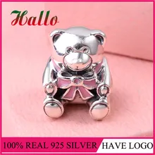 Подходят Аутентичные Подвески браслет серебро 925 Мишка эмалевые бусины для женщин ювелирные изделия из стерлингового серебра Berloque