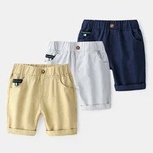 Летние шорты для мальчиков, повседневные штаны с эластичной резинкой на талии, шорты для мальчиков, детские свободные брюки