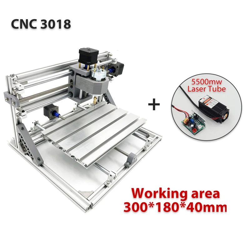

3018 GRBL Control 3-axis Mini DIY CNC Router With 5500mW Laser Engraving Machine Wood Cutting Milling Engraver 300x180x40mm