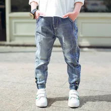 Новинка года, осенние детские штаны одежда для малышей джинсы для мальчиков детские джинсы для мальчиков, повседневные джинсовые штаны От 5 до 14 лет одежда для малышей