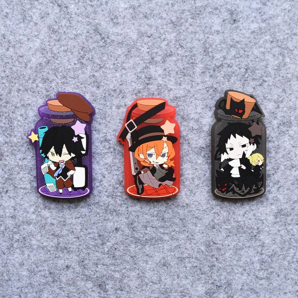 

Bungo Stray Dogs Anime Edogawa Ranpo Ryunosuke Akutagawa Nakahara Chuya Rubber Resin Kawaii Fridge Magnet Accessory