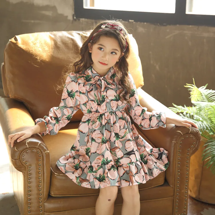 floral big girls school dress long sleeve 2018 new spring summer autumn a live children dress print flower baby girls clothing 2018 4 5 6 7 8 9 10 11 12 13 14 15 years little big girls  dres for kids toddler girl dresses (5)