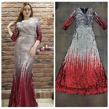 

New Fashion Elegant Chic Sparkly Party Cocktail Women Long Dress Long Sleeve Design Wholesale Celebrity Birthday Girl Vestidos
