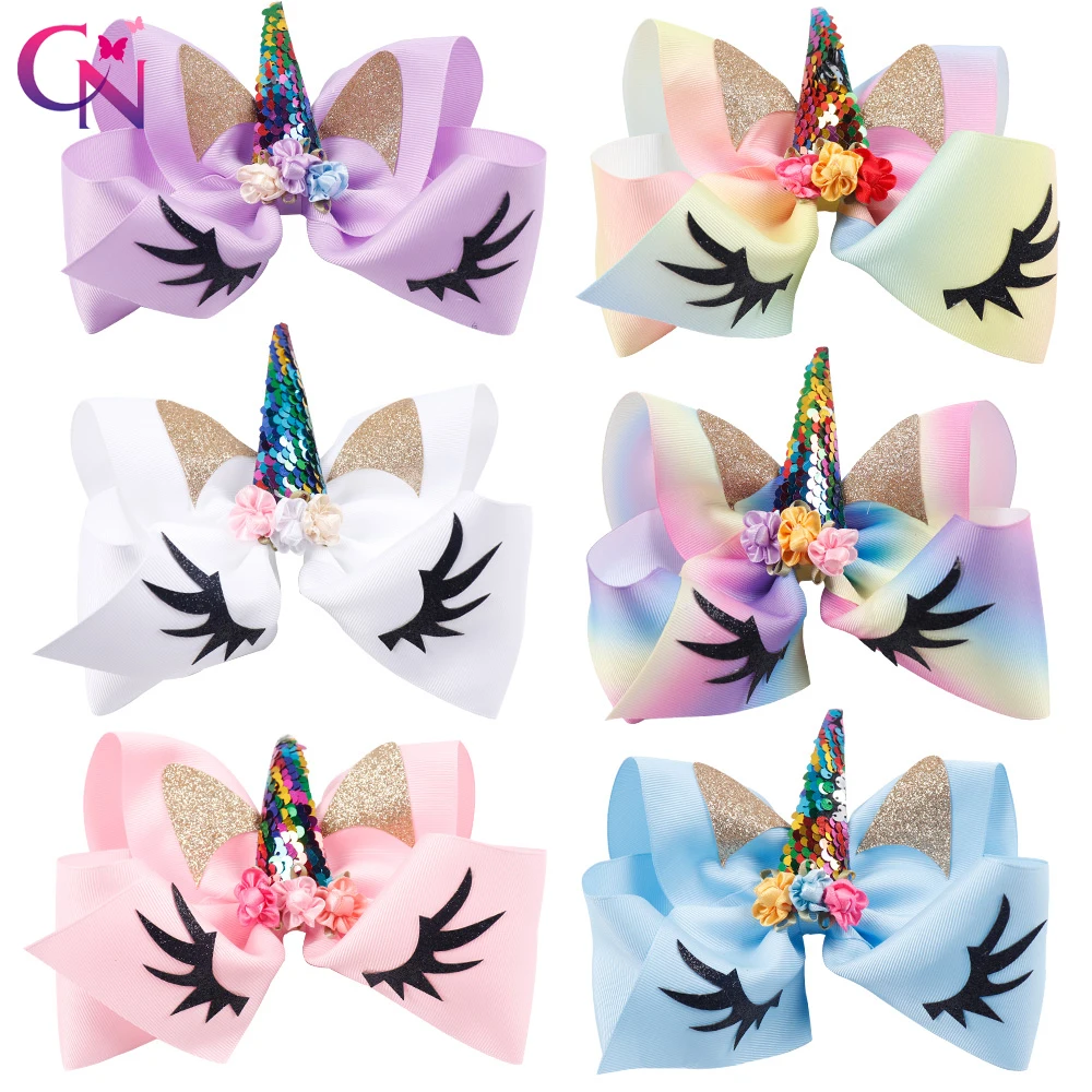 Unicorns Glitter Cheer Bow Handmade item.