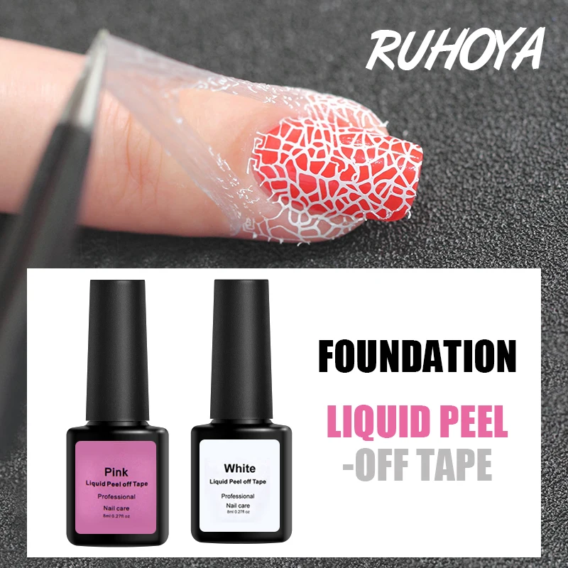 Ruhoya Tape Latex Gel Nail Lacquer Skin Care Protected Tools Nails Peel Off Tape Nail Gel Polish
