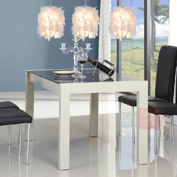 

Modern Fashion Single Head Three Heads Feather Chandeliers E27 Bar Hanging Lights For Wedding decoration 1264