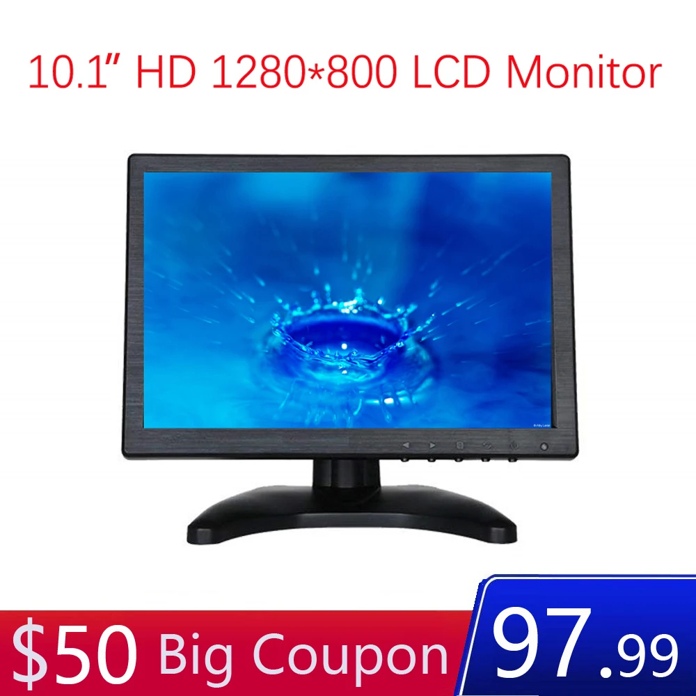 10 1 дюймовый монитор 1200*800 с Видео Аудио AV BNC VGA HDMI 10-дюймовый дисплей для камеры