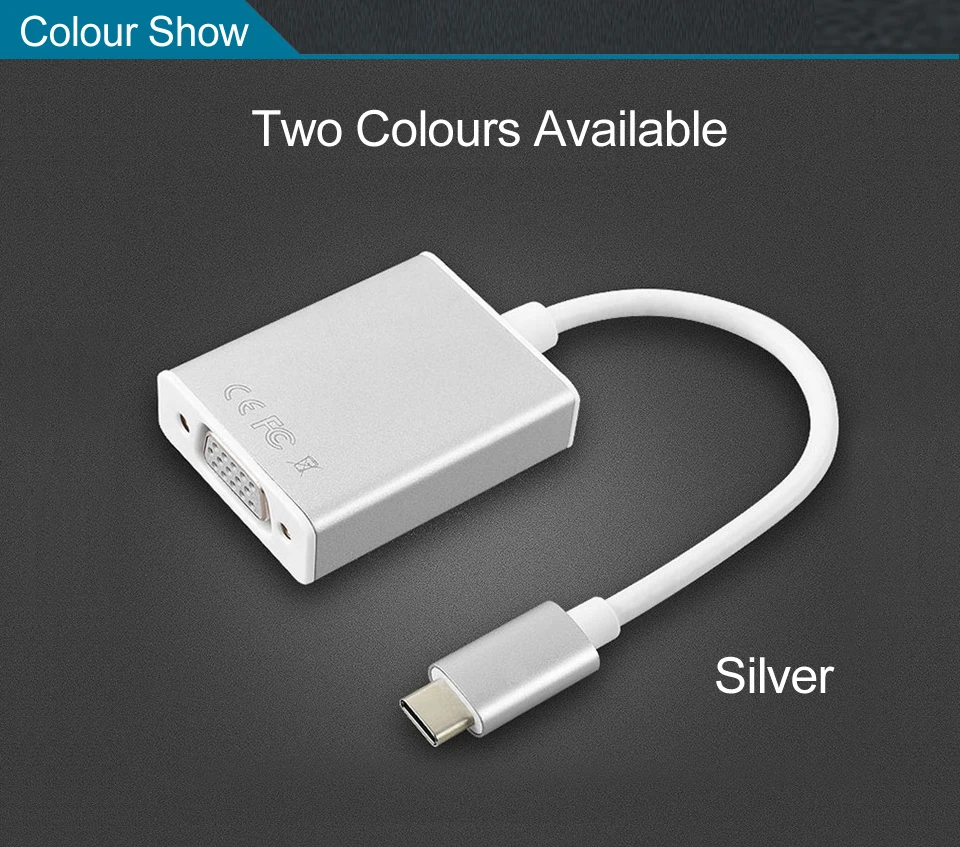 Male USB 3.1 Type C USB-C to Female VGA Adapter Cable 10Gbps  (13)