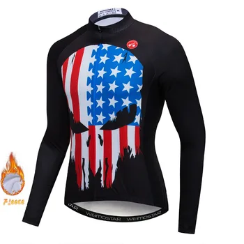 

Winter Fleece Long Sleeve USA Cycling Jersey 2020 Pro Team Mens Racing Sport Bicycle Cycling Clothing Thermal MTB Bike Shirt Top