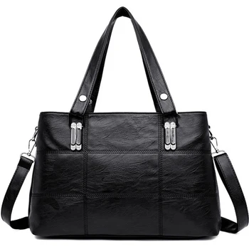 

Fashion Korean Version Of The Simple Big Bag Europe And The United States Shoulder Bag Large Bag Ladies Leather Large Capacity
