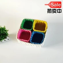 5 штук пластиковой плетеная корзина, пластиковая корзина для покупок, швейная баска, миска для фруктов. Компот. Корзина для фруктов. Квадратной формы