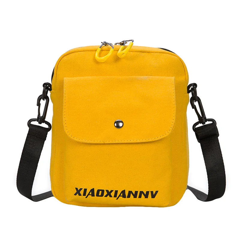

Dropshipping New 2018 Hot Selling Women's Fashion Solid Color Shoulder Bag Casual Tote Zipper Canvas Crossbody Bag sac a main