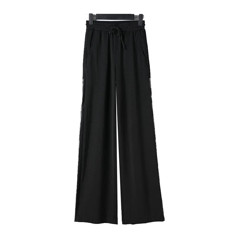 Black Breathable Joggers Women Wide Leg Sweatpants Summer Running Elastic Waist Palazzo Trousers Women Plus Size Joggers 2019 Black Breathable Joggers Women Wide Leg Sweatpants Summer Running Elastic Waist Palazzo Trousers Women Plus Size Joggers 2019