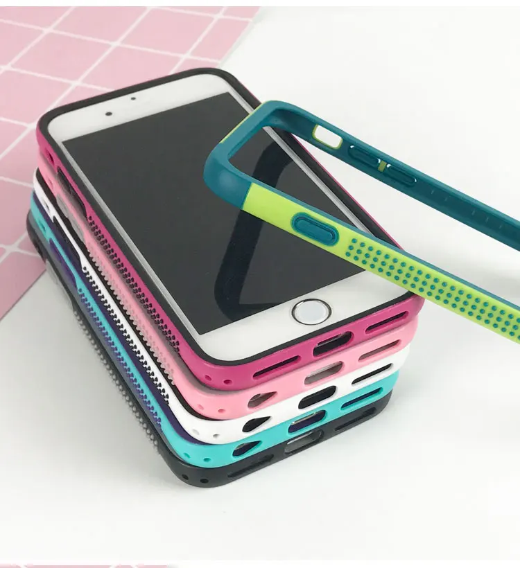

10pcs For iphone 5s 6 6s 7 plus bumper Zenus Walnutt Wave Color Shock TPU + PC anti-skid frame For Apple iPhone 7plus soft edge
