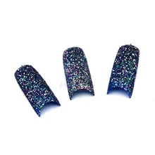 2016 KADS New Arrival 20pcs/pack Popular Big Glitter Sparkle Slice Colors Design Acrylic TIP French False Nail Tips for Nail Art