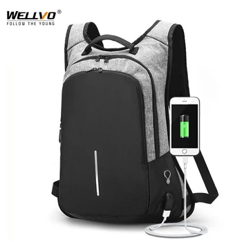 

Anti-theft Backpack USB Charging Men Laptop Waterproof Backpacks For Male Business Travel Backpack Large School Bag XA16ZC