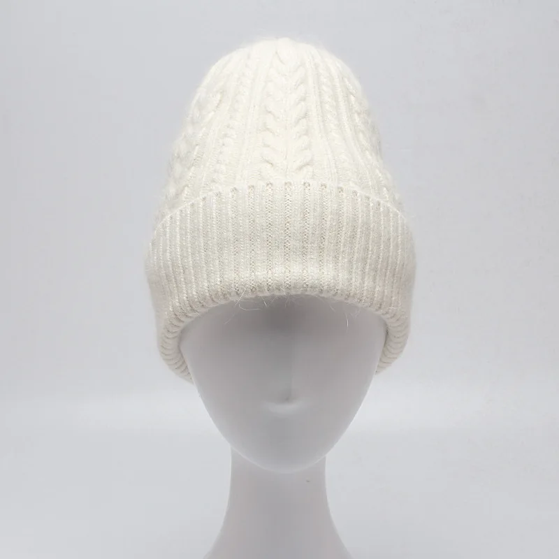 

Autumn and winter jacquard knit hat female twist wool wool warm headgear hat