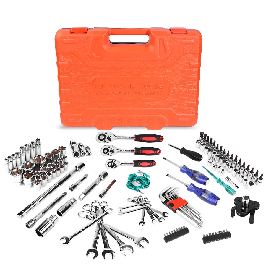 HILDA Hand Tool Set Car Repair Tools Mechanic Tools Set Socket Wrench Tools for Auto Ratchet Spanner Screwdriver Socket Set