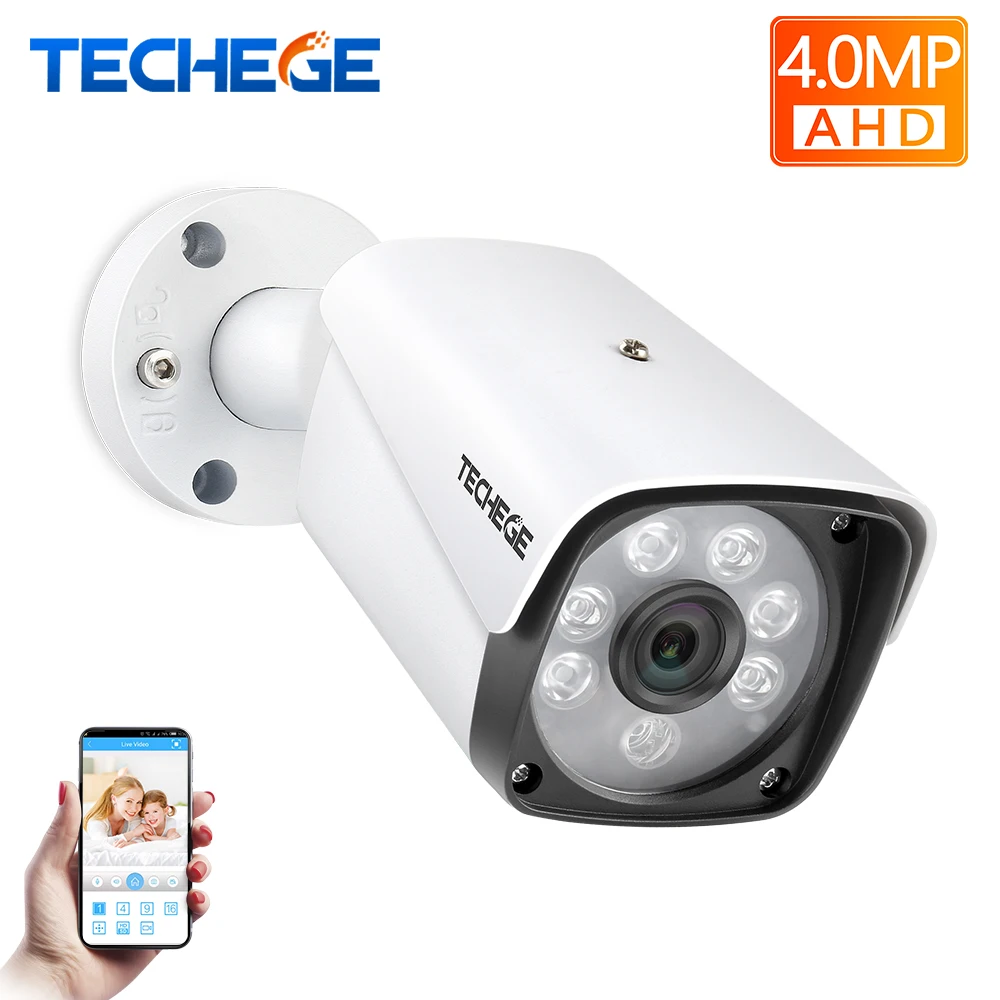 Techege 4.0MP AHD камера CCTV Bullet камера HD водонепроницаемый металлический корпус ночное видение камера безопасности для 4MP AHD системы