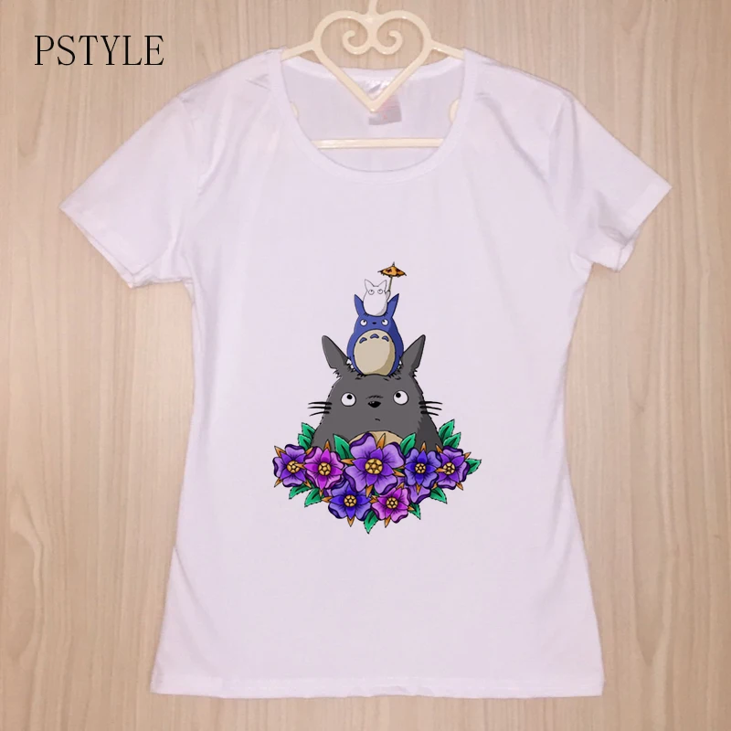 

2019 Harajuku Totoro Printed Women T-shirts Casual Anime Tee Tops Summer Short Sleeve Female T Shirt Women Clothing Drop Ship