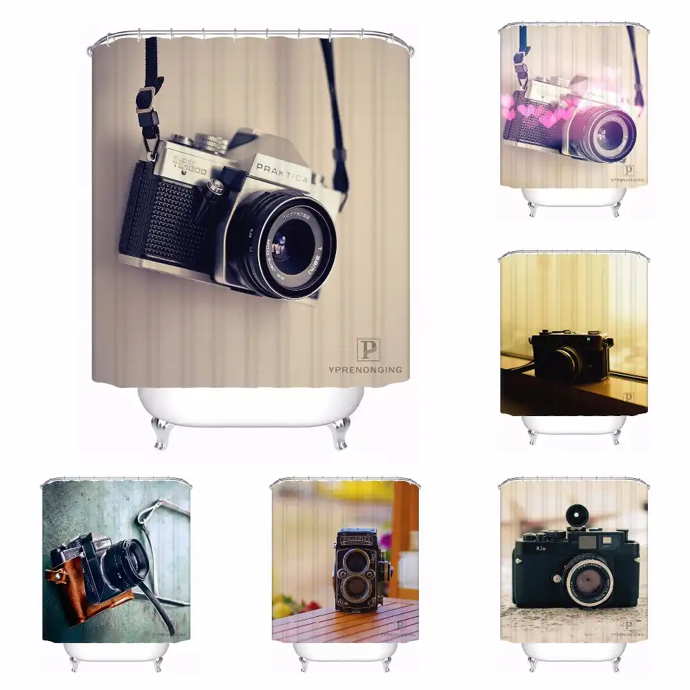Custom Old Praktica Camera Bathroom Acceptable Shower Curtain