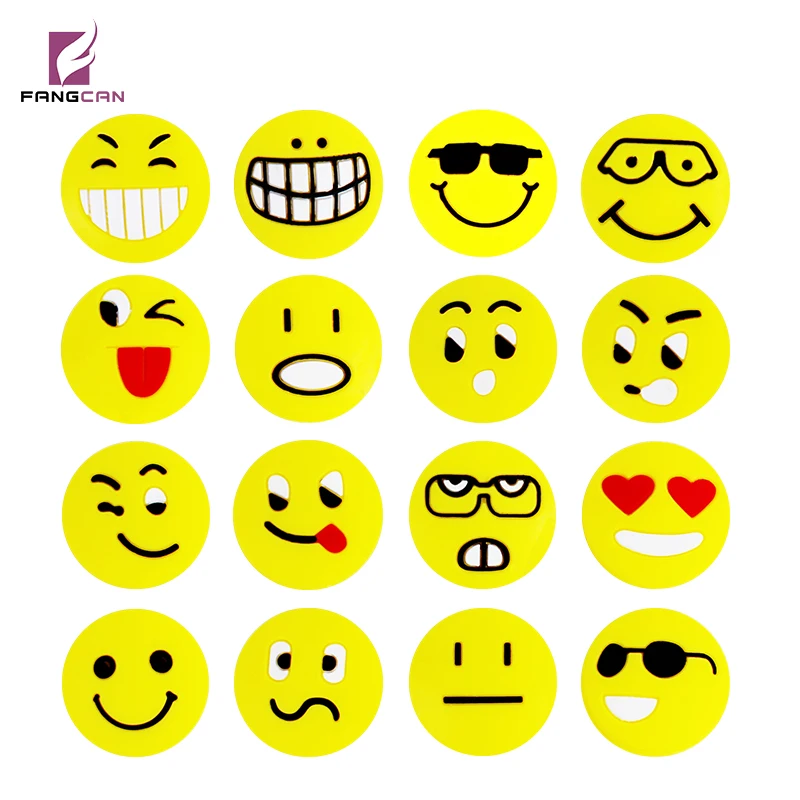 

16 pcs FANGCAN Cute Countenance Tennis Racket and Squash racket Vibration Dampeners Silicone Shock Absorbers Dampeners