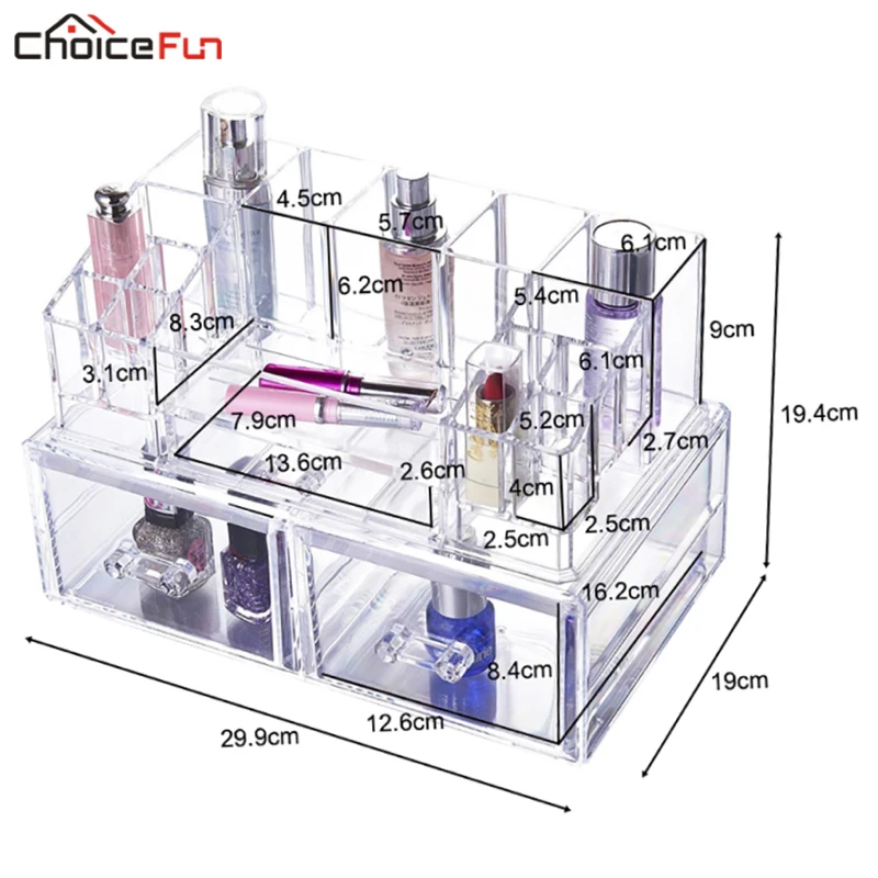 Выбор Забавный Штабелируемый прозрачный пластиковый большой ящик для вещей Органайзер акриловый макияж косметический ящик для хранения для красоты