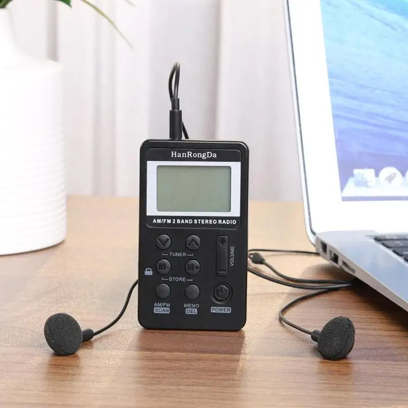 HRD-103 мини AM FM радио цифровой дисплей USB интерфейс ж/ремешок для наушников
