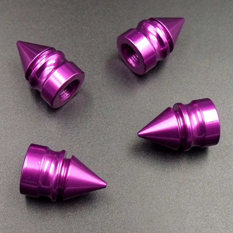 4pcs 23mm Purple Universal Spiked Car Wheel Tire Valve Air Stem Dust