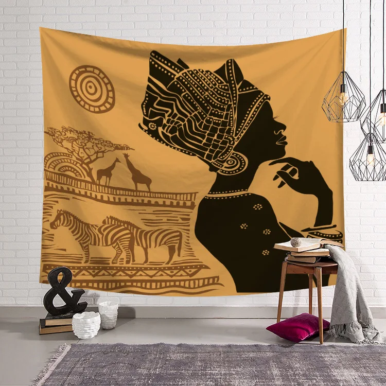Скандинавские Ins модные африканские женские печатные домашние кухонные скатерти колдовство Декор Хиппи Мандала богемный настенный гобелен - Цвет: LS-FZNR001