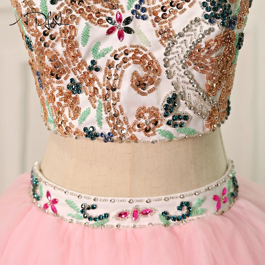 Quinceanera Dresses: Stunning Heavy Beaded Crystals Ball Gown Set with Crop Top - Sexy Two Pieces for Sweet 16 Party image 5