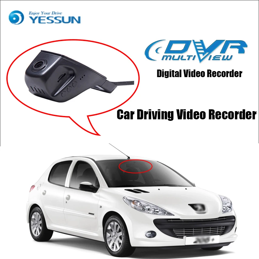 Видеорегистратор YESSUN для Peugeot 206 Wi Fi FHD 96658 P|dash cam night vision|black boxfhd 1080p |