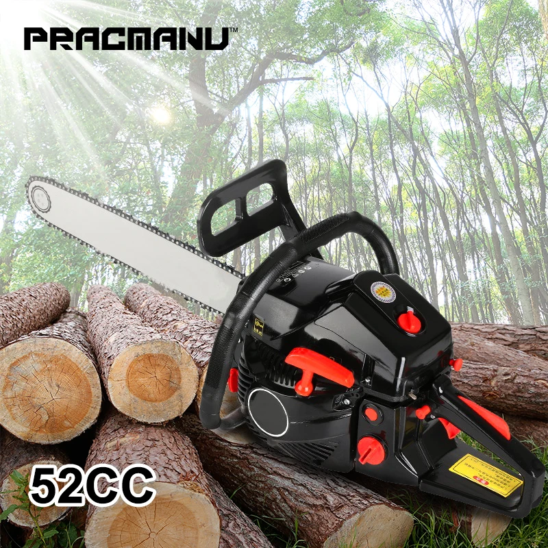 

PRACMANU Gas Gasoline Powered Chainsaw 52cc 2-stroke Gasoline Chain Saw Wood Pruning Cutting